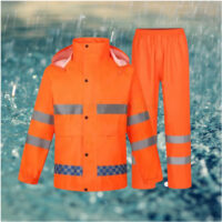 Bộ quần áo mưa 2 lớp màu cam AM678-11